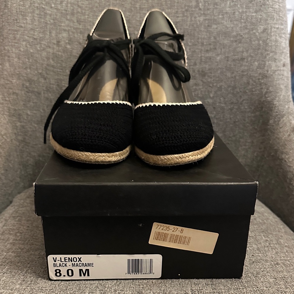 VIA SPIGA Lenox Black Macrame Espadrilles